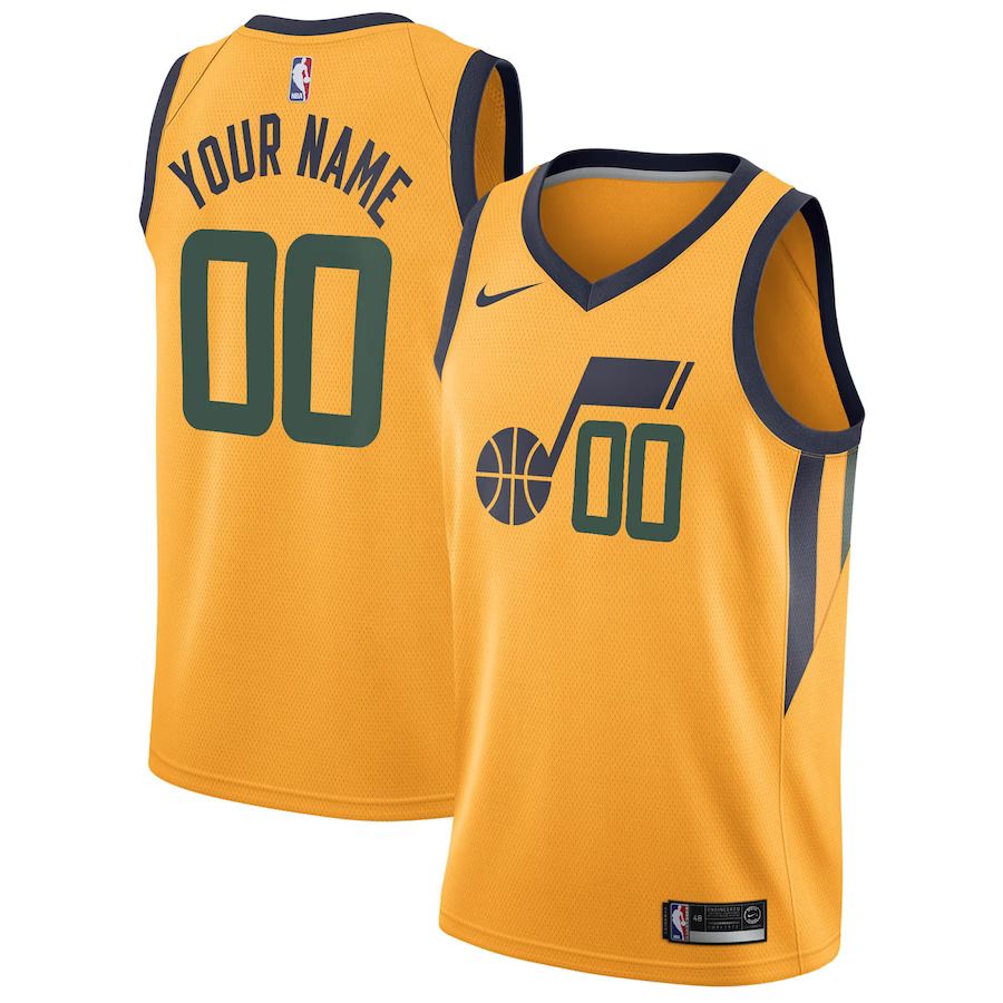 Men Utah Jazz Nike Gold Swingman Custom NBA Jersey